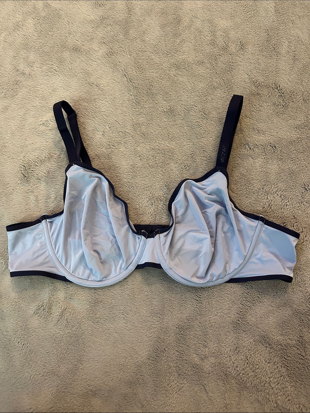 aerie Smoothez Blue Bra with Navy Trim
